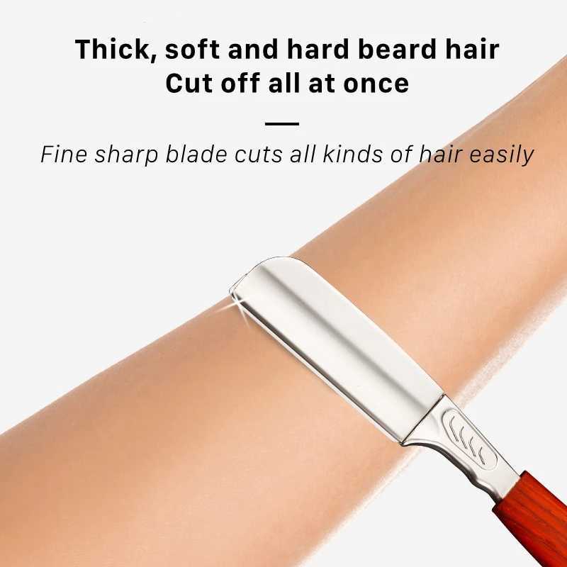 Japanese Feather Razor Mahogany Straight Handle Vintage Manual Change Blade Shaving Razor Retro Folding Knife And BladesM240814