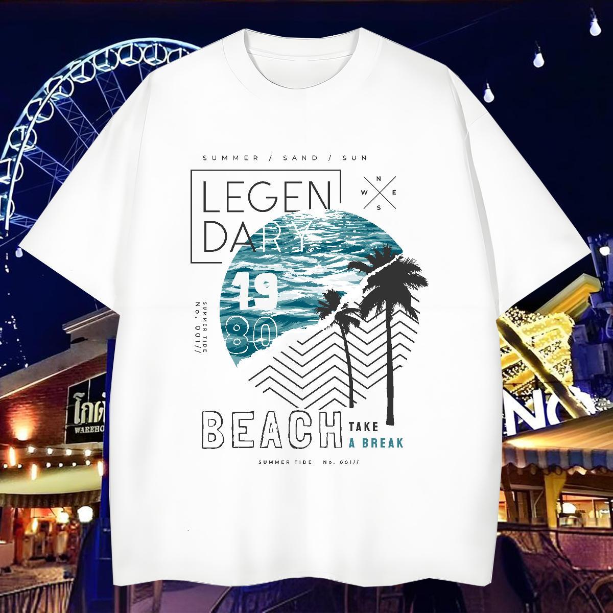 T-Shirts for Men 100% Cotton 230g tree Casual Daily Wear Breathable Short Sleeve DIY Logo Oversized Tshirts Fashion Casual TOP Quality Clothings