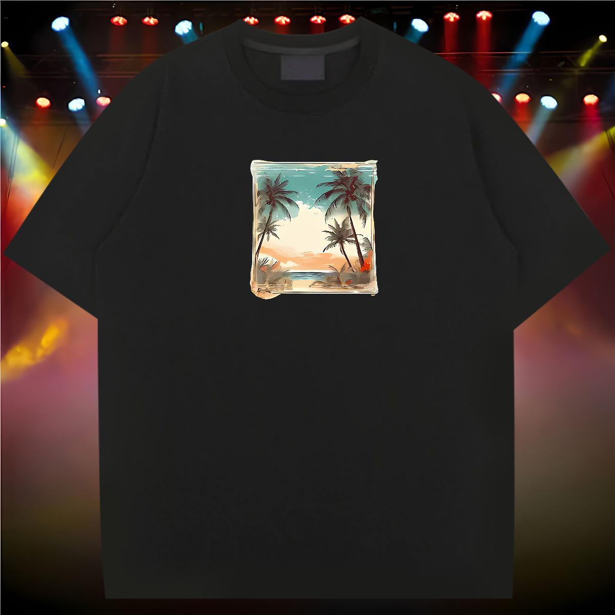 T-Shirts for Men 230g Pure Cotton tree Sport Breathable Short Sleeve DIY Men Tops Tees Wholesale Comfortable Tops Shirt