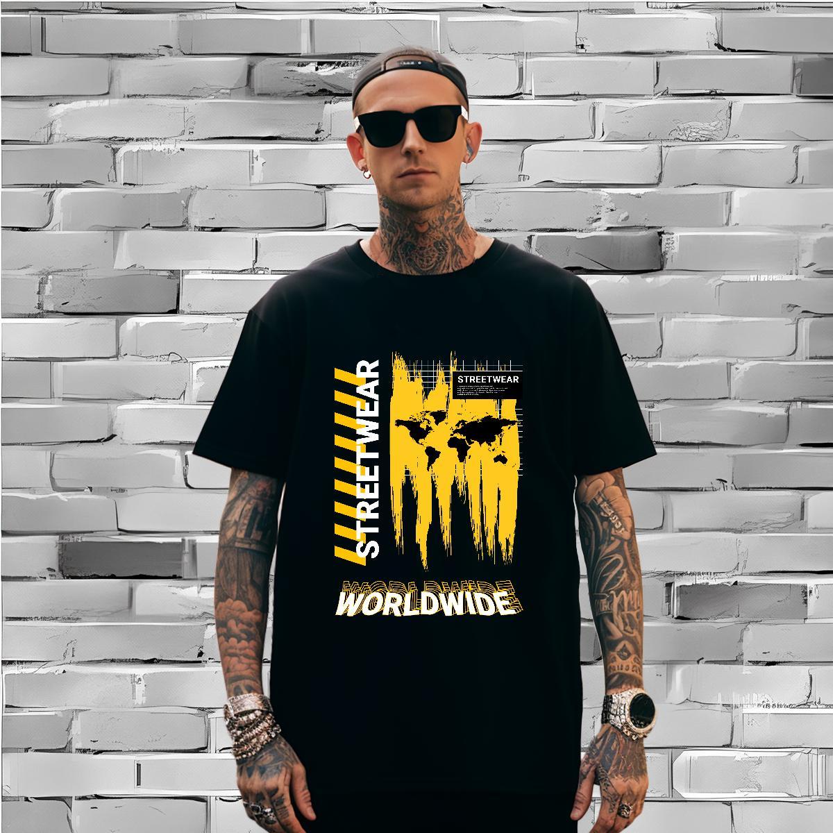 Brand letter Men T Shirts Home Outdoor Tshirts 230g 100% Cotton DIY Customized Breathable Crew Neck Asian Size Tee Shirt