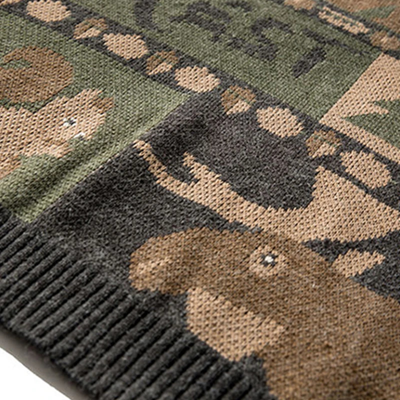 Y2k Winter Vintage Sweater Men Japanese Bear Women Knitted Sweater Pullover Hip Hop Harajuku Streetwear Men Clothing Tops 240814