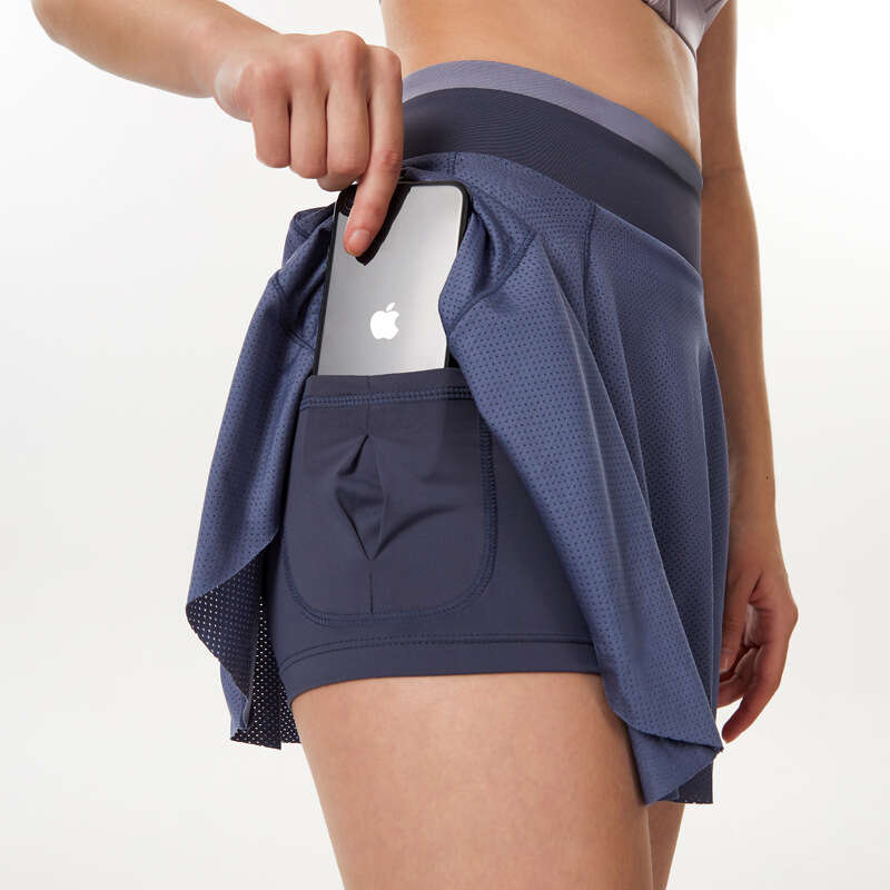 Color Solid Sports Tennis Skirts With Pocket Women Gym High Waist Yoga Fiess Shorts Golf Breathable Running Mini Skirt