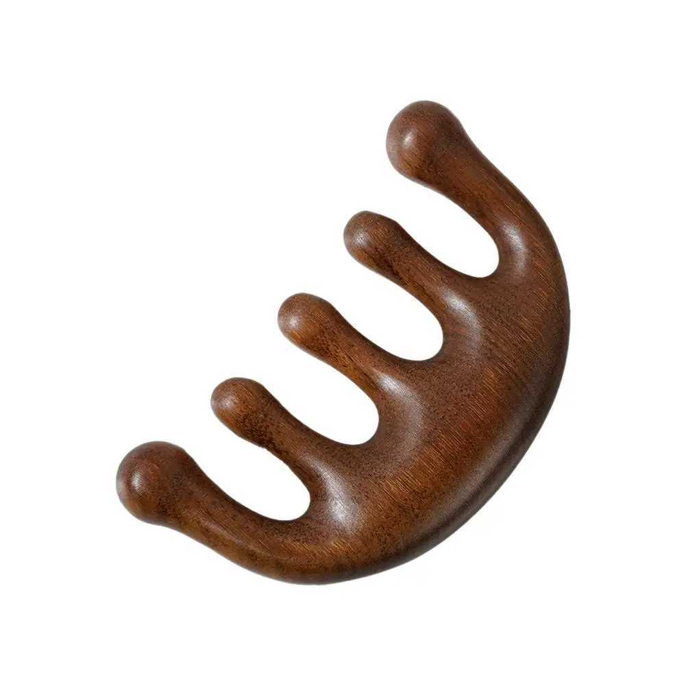 Wooden massage comb facial scalp melon sand massager scraping and massaging natural wide face body teeth sandalwood B9X5 W240813