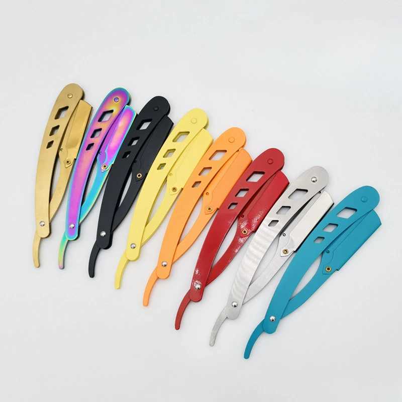 Barbershop Mens Shaver Straight Edge Barber Razor Knives Manual Beard Shaving And Care Replaceable Blades Shavette Gift For MenM240814