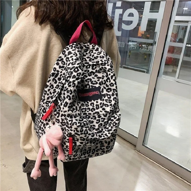 Fashion Leopard Backpacks Women Class Bag School Backpack College Student Bookbag Lightweight Large Travel Bags 240813