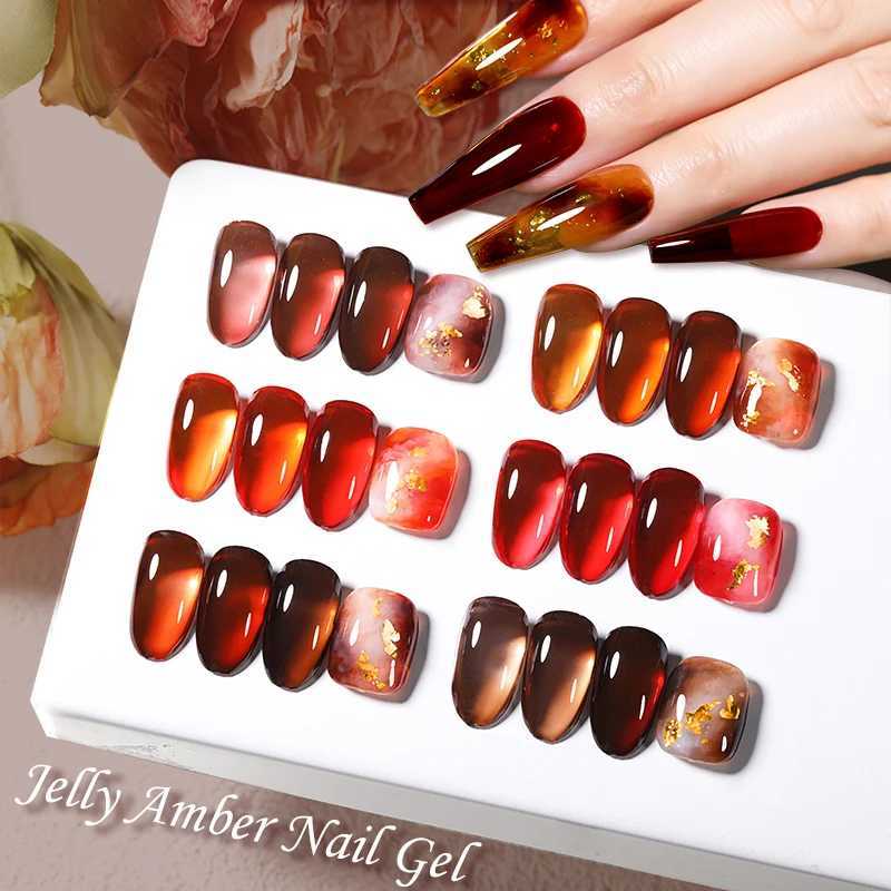 LILYCUTE 7ML Red Jelly Transparent Nail Gel Semi Permanent UV Nail Art Gel Pink Nude Soak Off Gel Polish For Manicure VarnishesM240814