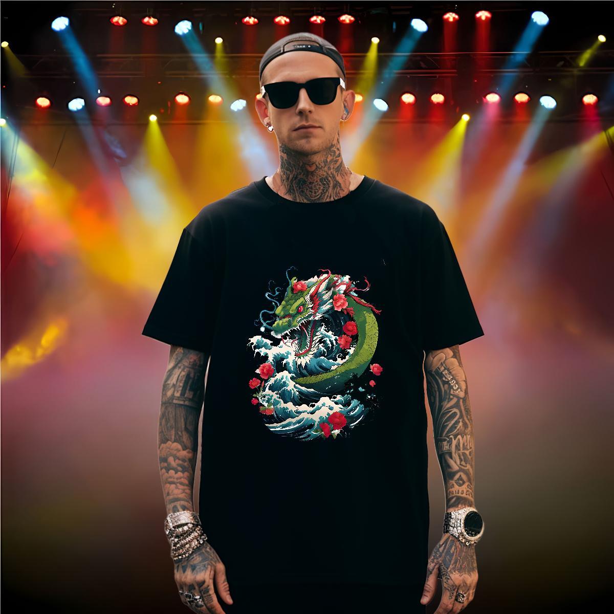Classic T-Shirts Anime Printing Street Men Tees 230g Cotton Fashion Casual Breathable Soft Customized Print Top Tees