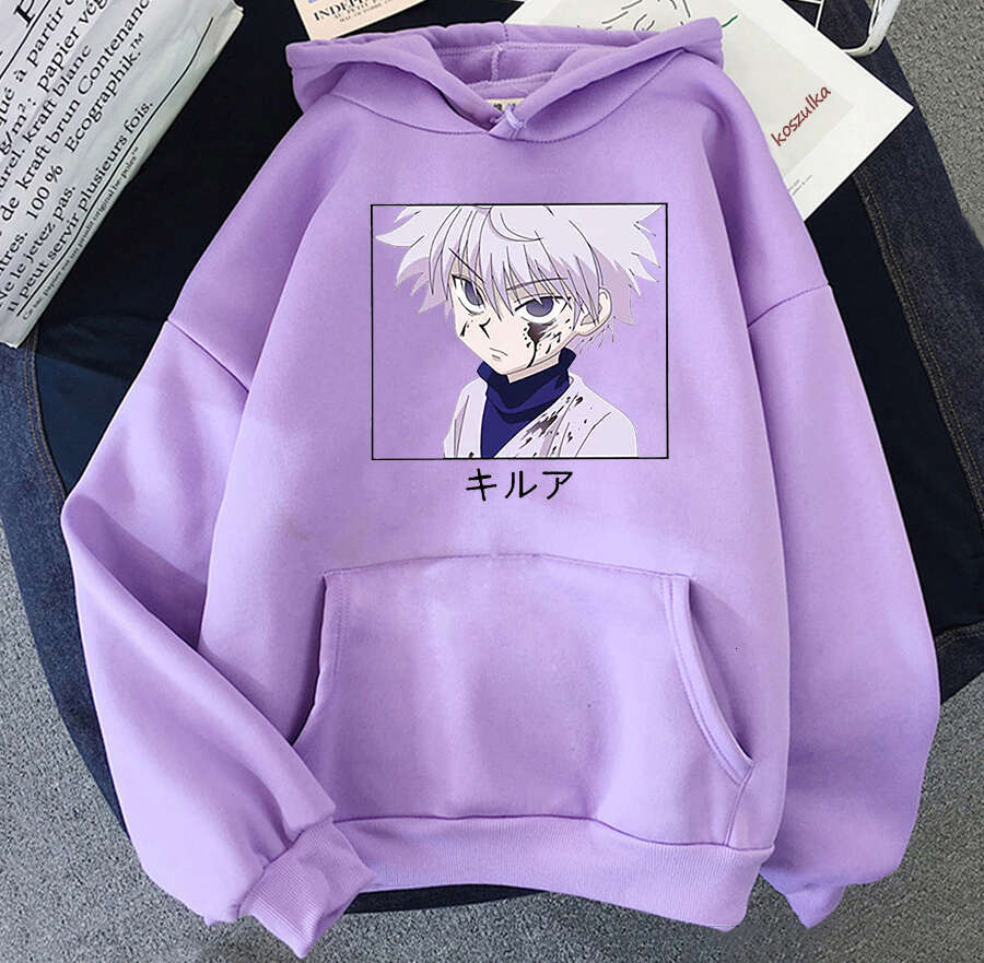Anime Japan X Hunter Killua Men Women Hoodies Ullzang Student Style Haruku Plus Size Sweatshirt Casual Printed Pullover