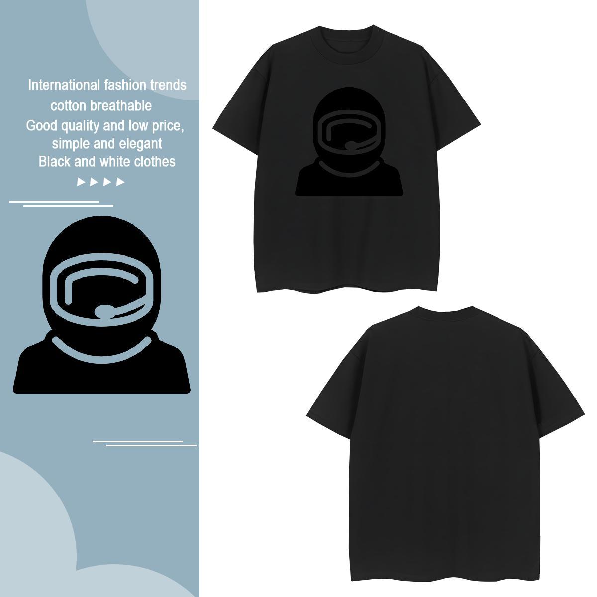 T Shirts Men 230g Cotton universe Hip Hop Street Breathable Crew Neck Custom Cartoon Tshirt for Man Woman Fashion Casual Loose Fit Top Tees