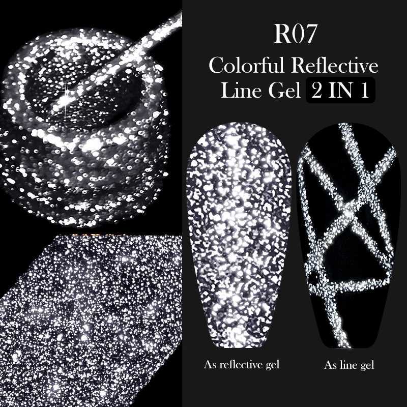 LILYCUTE 5ML Silver Reflective Glitter Pull Liner Gel Nail Polish Super Bright Sparkling Painting Lines Nail Art UV Gel VarnishM240814