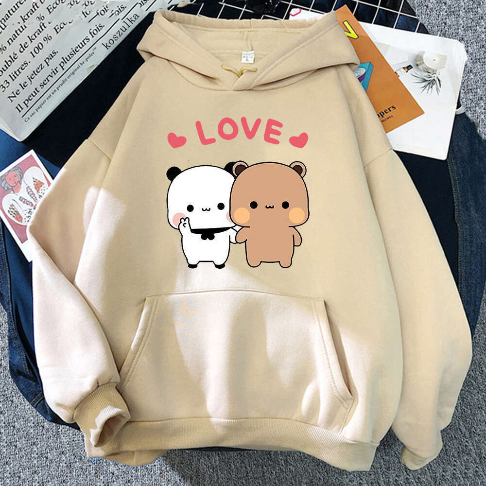 Dudu Bubu Kawaii Cartoon Print Men Women Couple Hoodies Plus Size Sweatshirt Haruku Winter Warm Boy And Girl Pullover