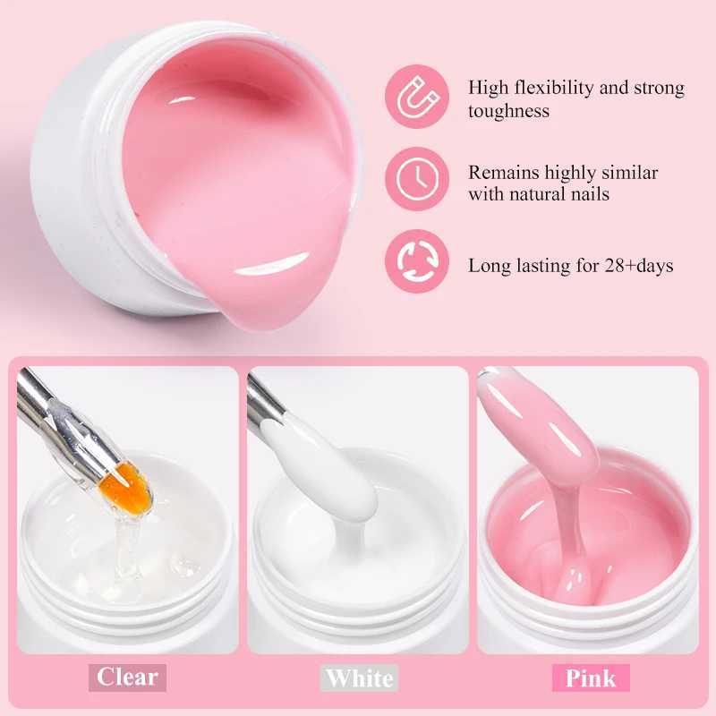 15ml Quick Extension Gel Nail Polish Nude Pink Nail Extension Gel Semi Permanent UV Construction Gel For Nail Extensions DIYM240814