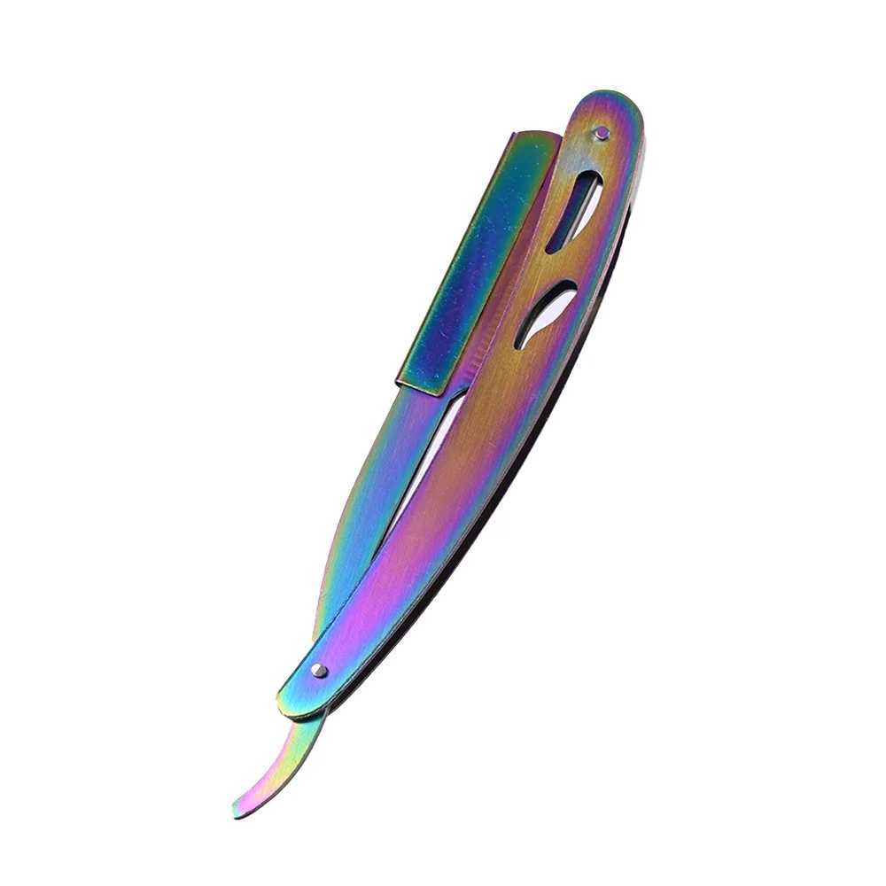 Straight Edge Barber Haircut Beard Eyebrow Shaving Tool Manual Depilation Razor Replaceable Shaving KnifeM240814