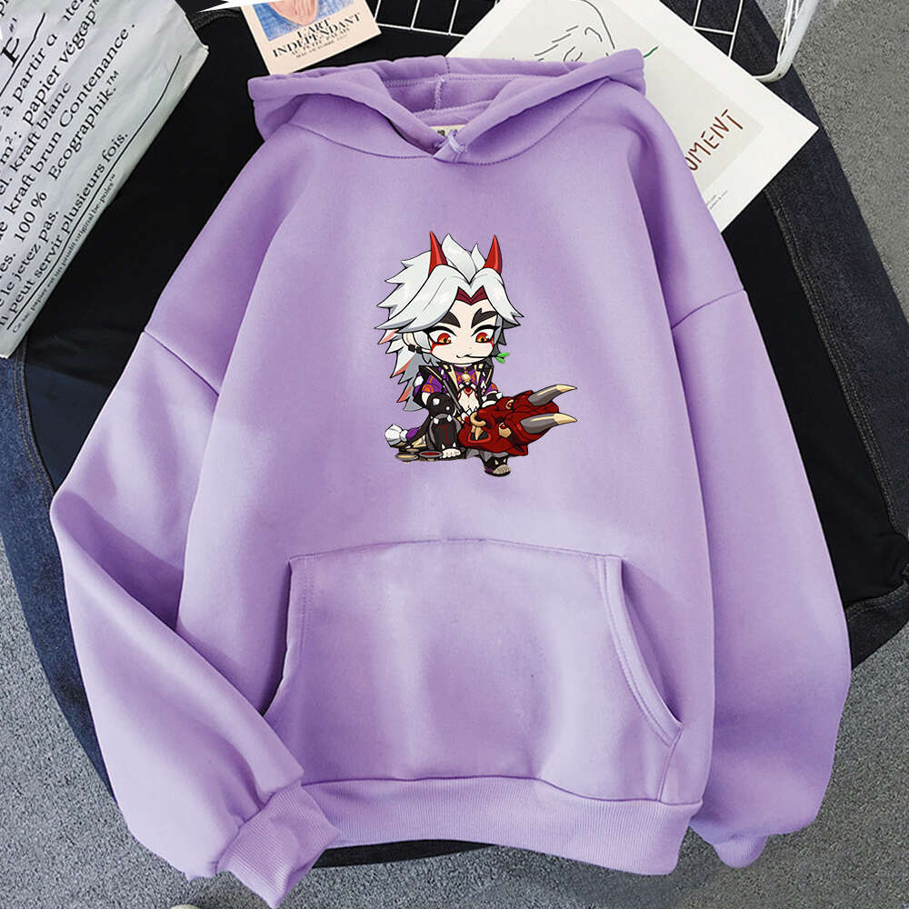 Kawaii Genshin Impact Arataki Itto Graphic Women Hoodies Haruku Y2k Long Sleeve Plus Size Casual Cartoon Female Sweatshirts