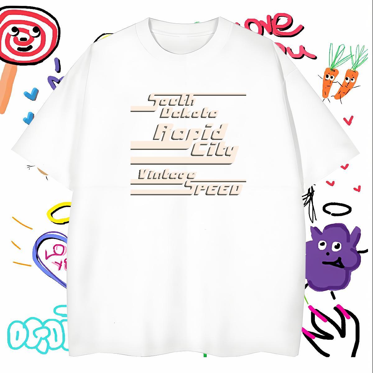 Cool letter T shirt Casual Men Tshirts 100% Cotton 230g Fashion O Neck Short Sleeves DIY Logo Oversized Tops Shirt