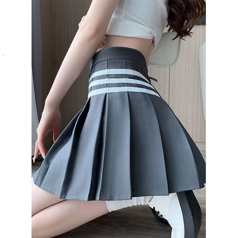 Haruku Striped Mini Women JK Japanese Kawaii Black Pleated Short Skirts Summer Korean Preppy Fashion White Tennis Skirt