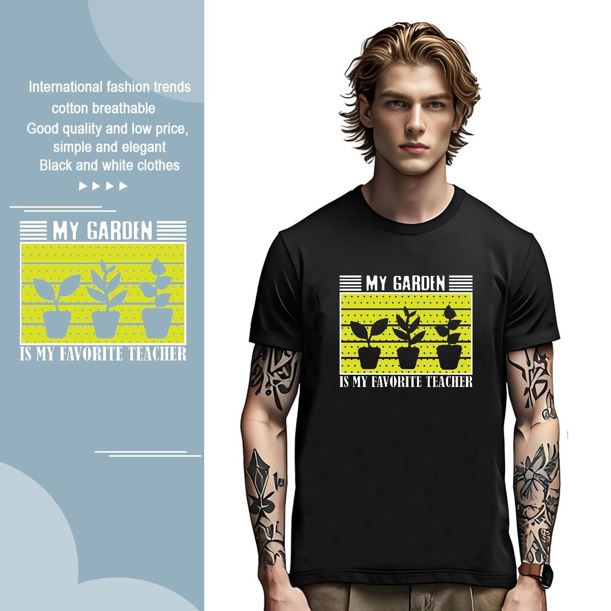 T-Shirts 100% Cotton 230g tree Outdoor Breathable Cartoon Printing L-4XL Men Clothes T-Shirt Brand TOP Quality Tees