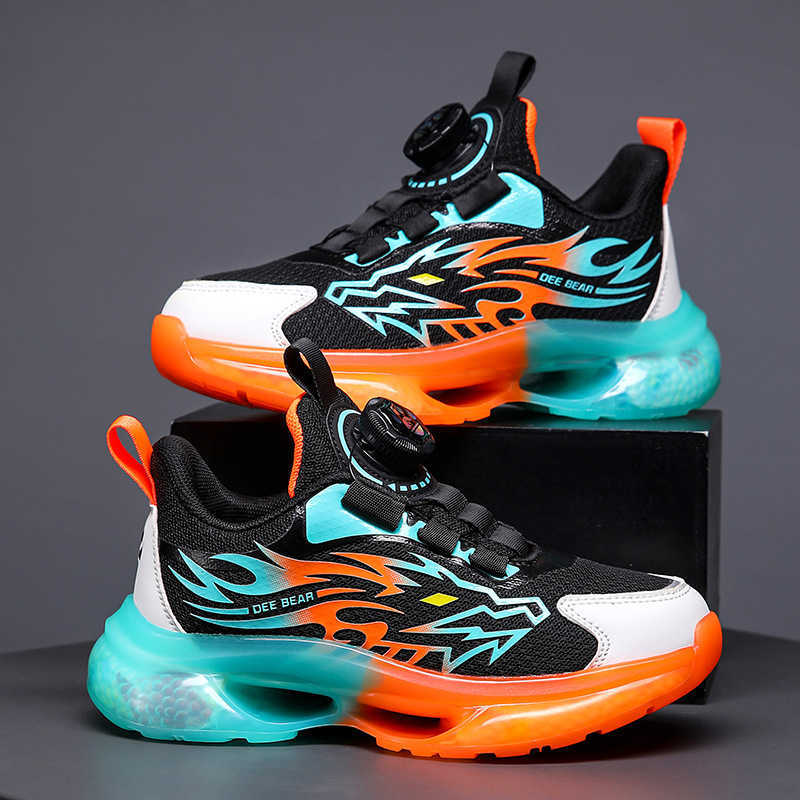 Sneakers Boys shoes childrens sports shoes spring new style mesh breathable middle-aged boys running shoes black purple dad shoes H240805