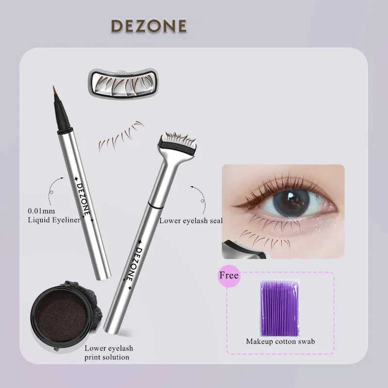 DEZONE Liquid Eyeliner Pen DIY Lower Lash Extension Stamps Eyelash Seal Waterproof Silicone Makeup Tool For Beginner Convenient Y240813