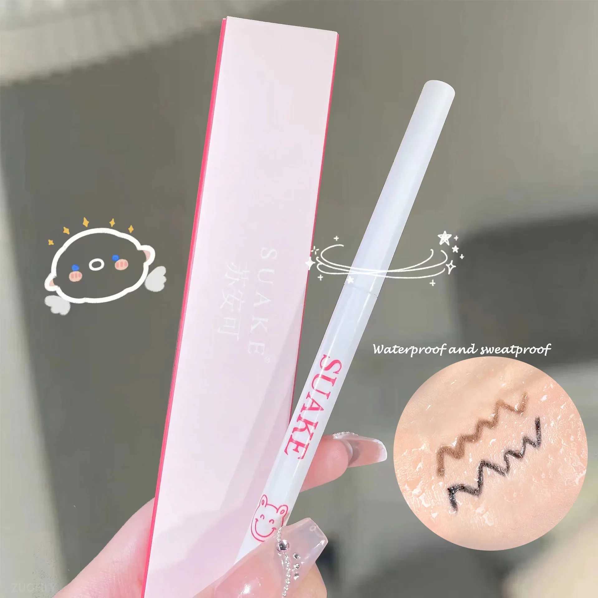 Gel Eyeliner Pencil Super Fine Easy To Wear Quick Dry Lasting Black Brown Matte Shadow Lying Silkworm Pen Eye Makeup Cosmetics Y240813