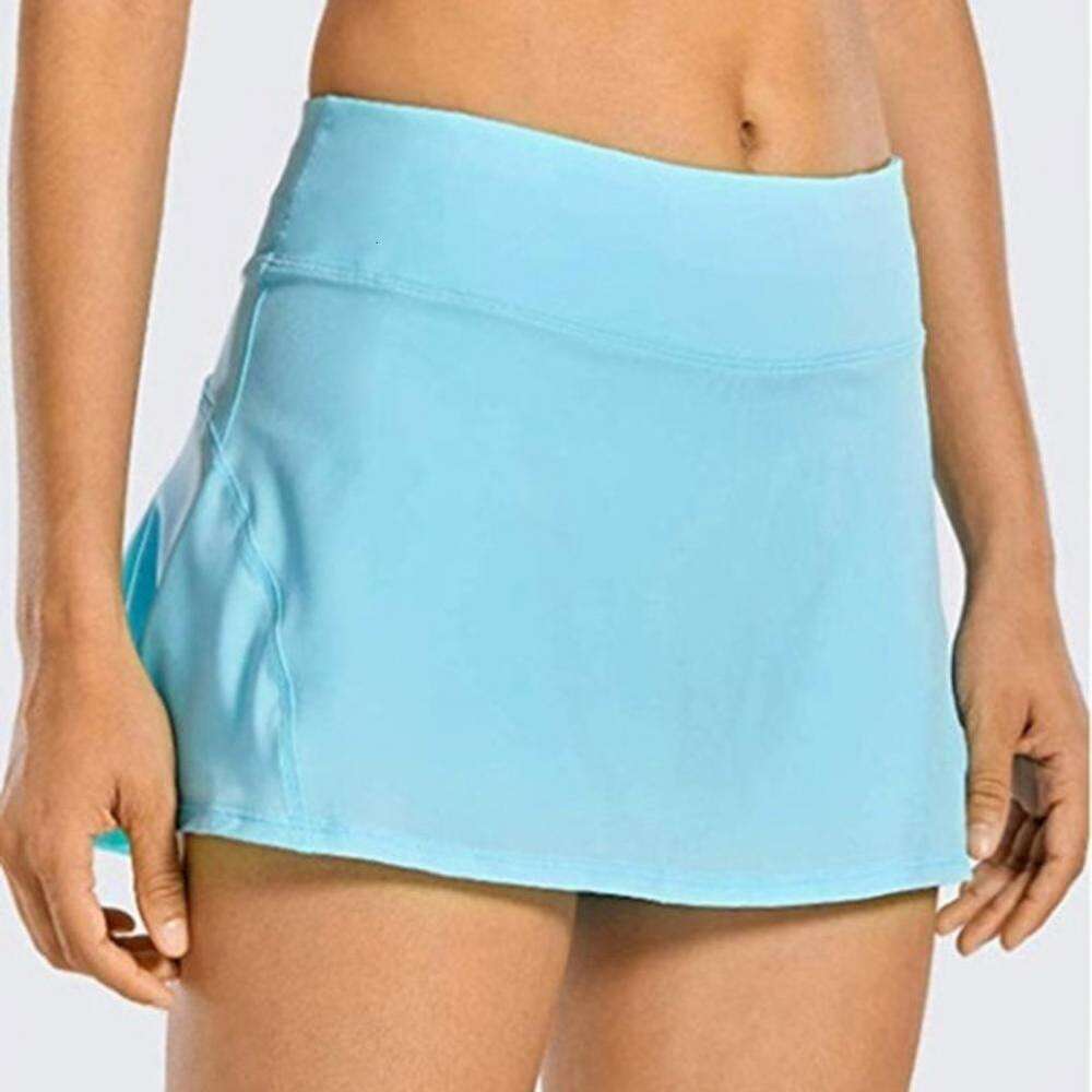 Sports Women Short 2 in 1 Yoga Shorts Side Fork Fiess Running Tennis Badminton Anti Exposure Skirt Gym Sportswear s Runng Badmton wear