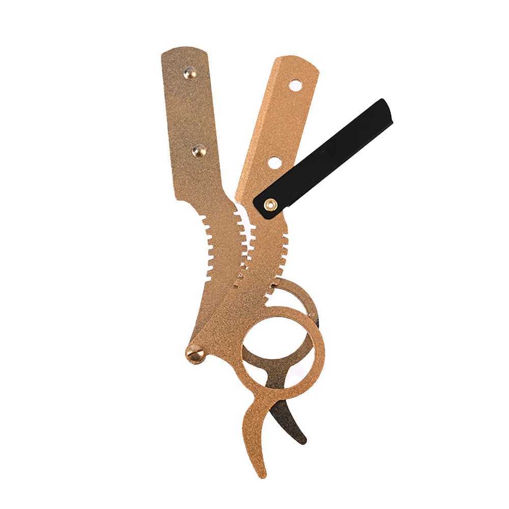Straight Edge Barber Razor Haircut Beard Eyebrow Shaving Tool Manual Depilation Razor Not Include Razor Blade Safety RazorM240814