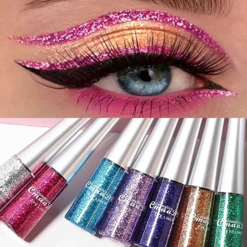 Glitter Liquid Eyeliner Pen Pearlescent Sequins Diamond Bright Shining Eyeliner Waterproof Lasting Eyeshadow Women Cosmetics 1pc Y240813