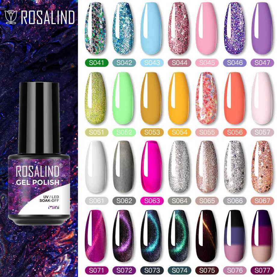 ROSALIND Temperature Change Color Nail Gel Polish Hybrid Varnish Semi Permanent Nail Art Manicure Top Base Coat Gel Nail PolishM240814
