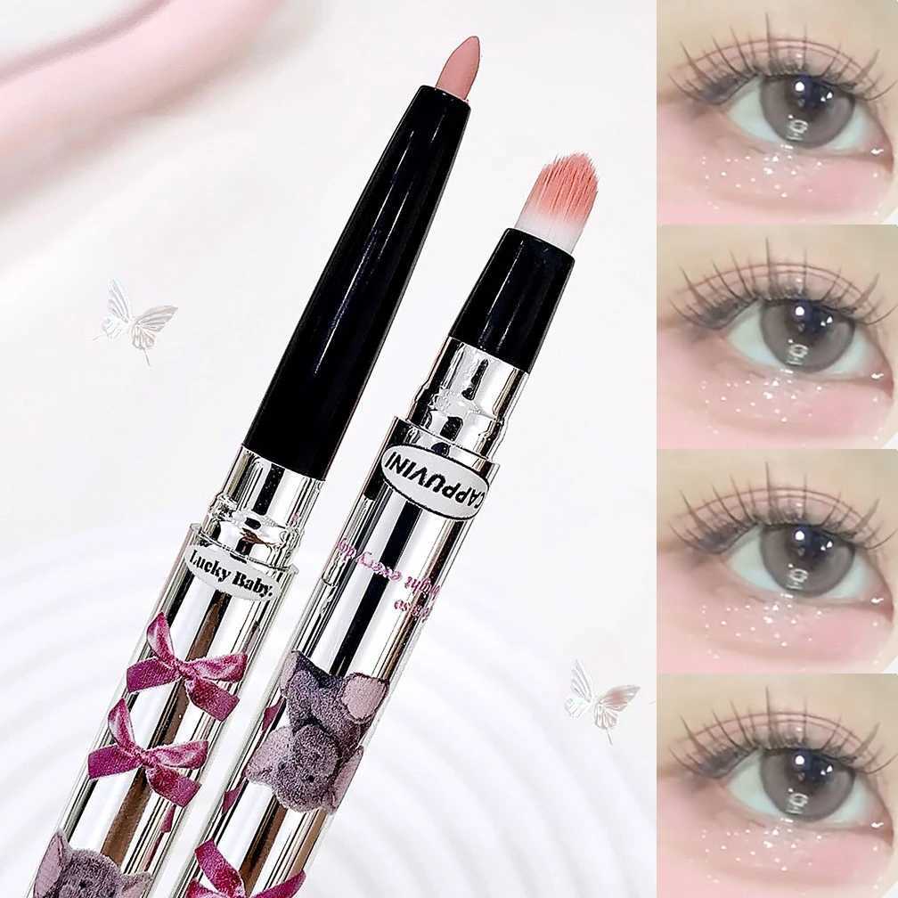 Double Head Gel Eyeliner Pen Lying Silkworm Eye Shadow Brightening Natural Pink Halo Dye Brush Pencil Waterproof Eyes Cosmetics Y240813