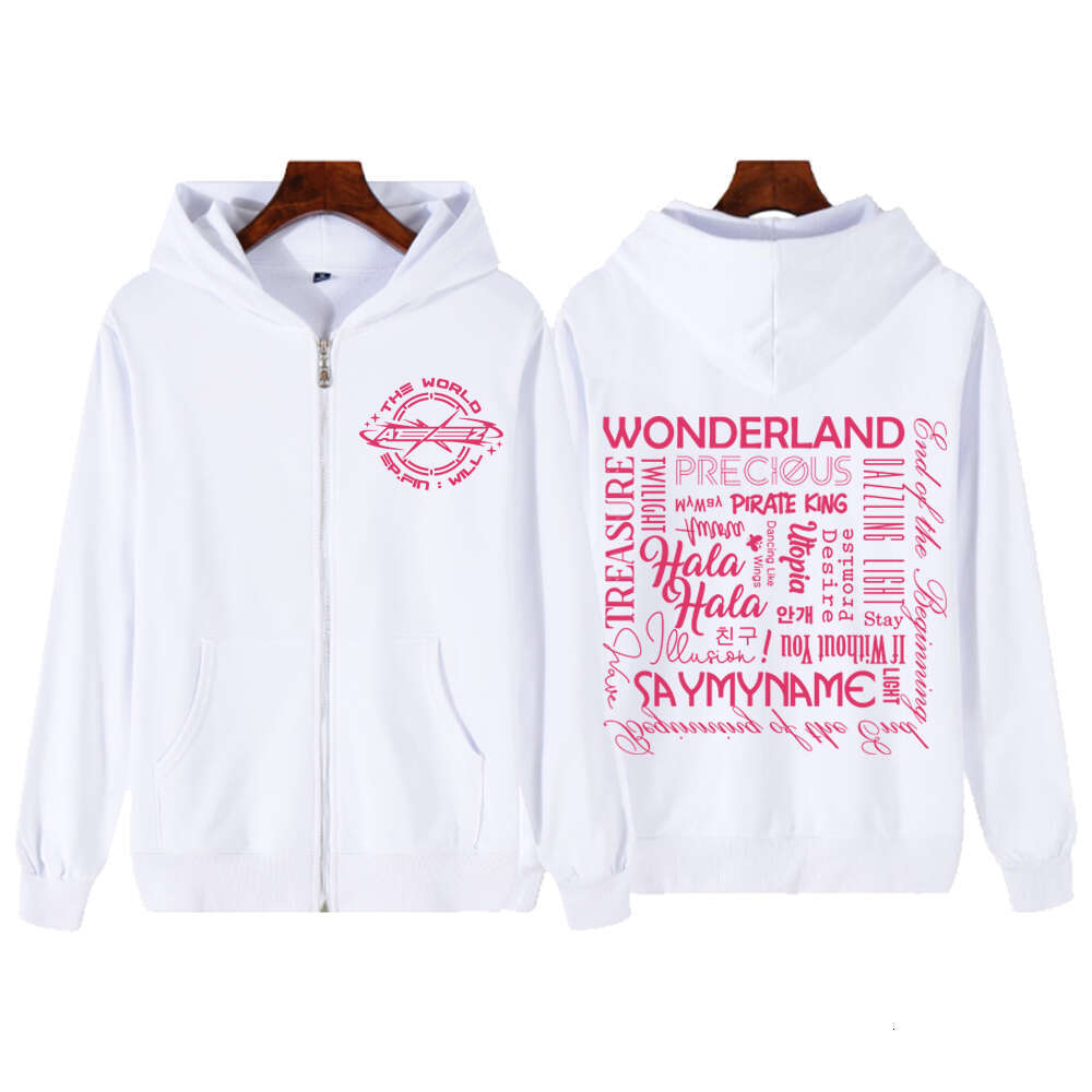 Ateez 2024 The World Ep.fin Will Zip-up Jacket Long Sleeve Zipper Sweatshirts Kpop Plus Size Haruku Winter Fleece Hoodie