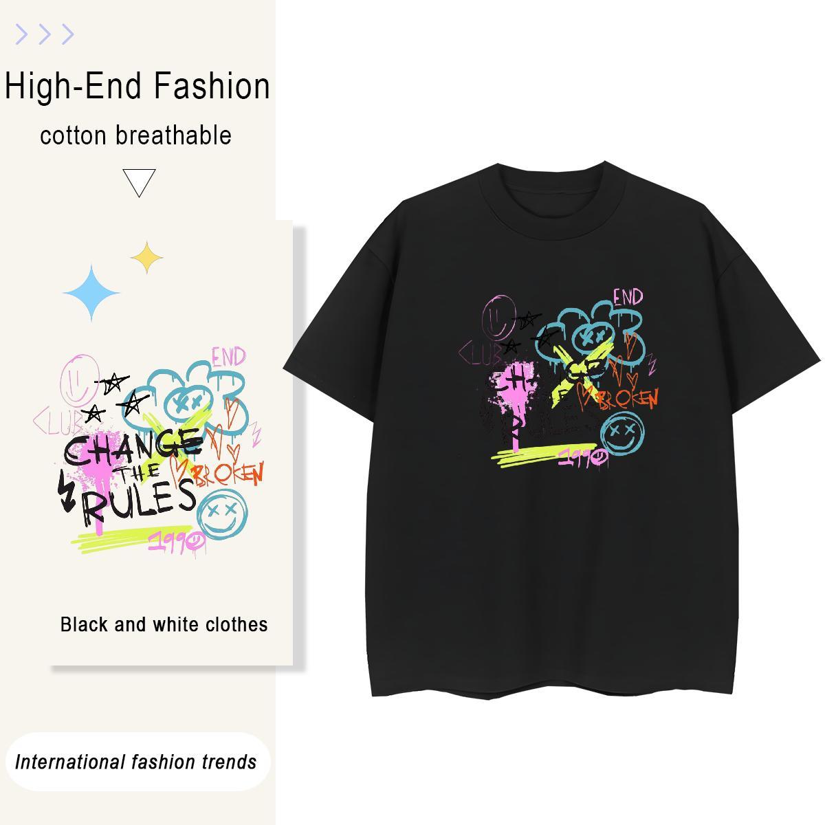 Cool Men Tees Sports Casual 230g Pure Cotton Custom Printed O Neck Short Sleeves letter Men T Shirts Brand Tshirts