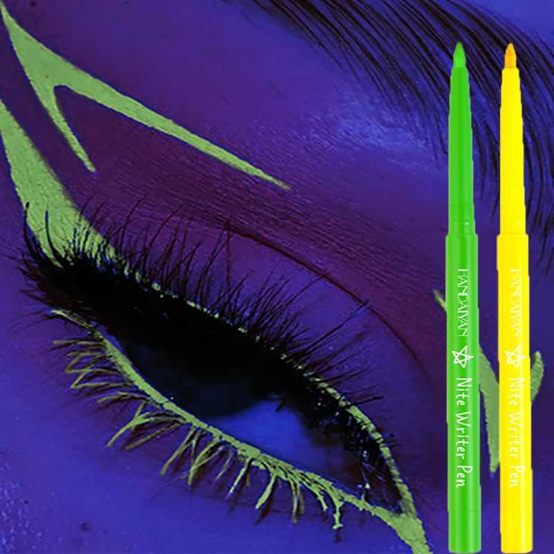 Fluorescent UV Light Neon Eyeliner Pen Waterproof Yellow Purple Orange Color Gel Eye Liner Pencil Eyes Make Up Cosmetics Tool Y240813