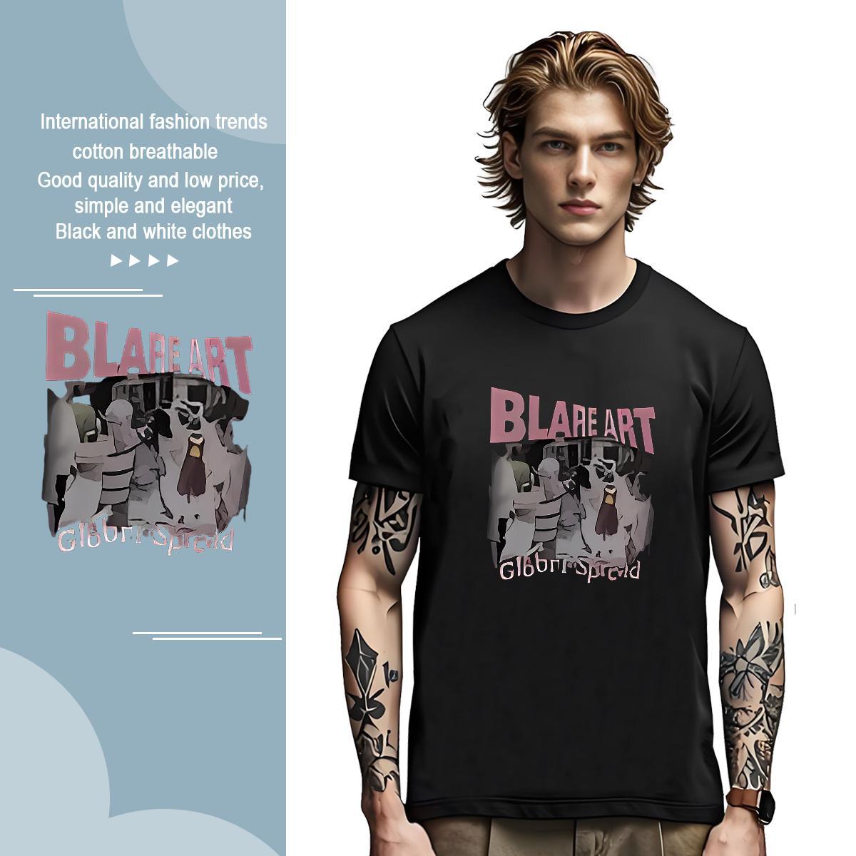 High Quality letter T shirt Street Men Tops Tees 230g Cotton Fashion Designer Crew Neck Breathable Cartoon Printing L-4XL Tees Shirts