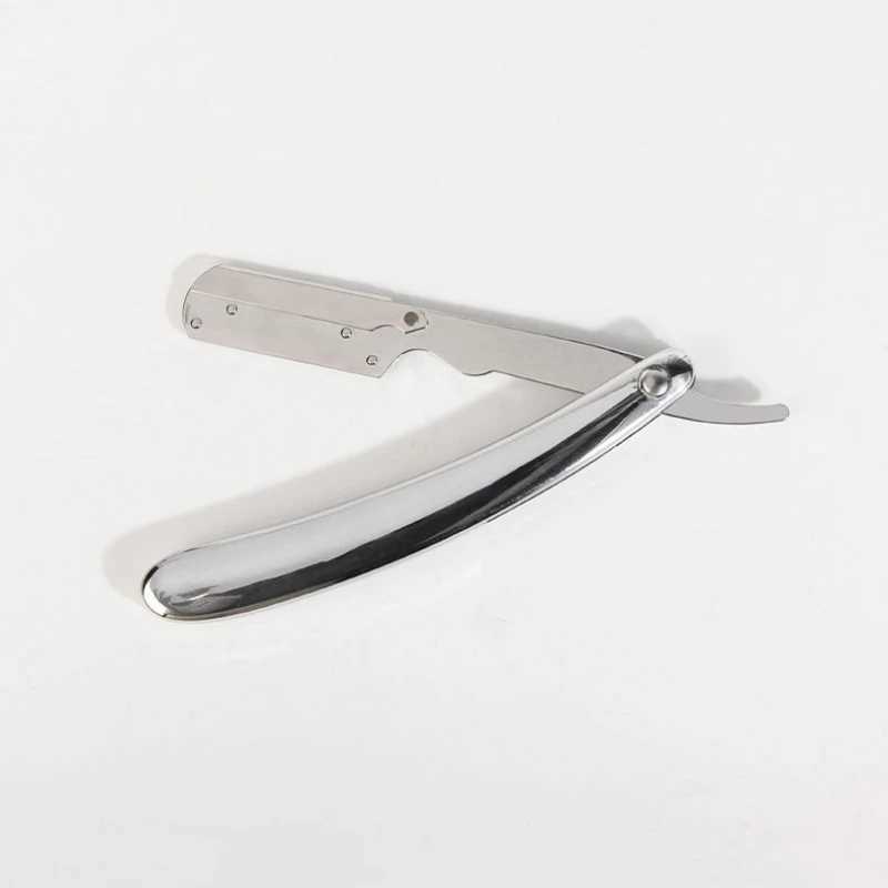 Electroplated Gold Razor Manual Folding Shaver Straight Edge Shaving ABS Handle Beard Trimmer Barber Shop Facial Cleaning ToolsM240814