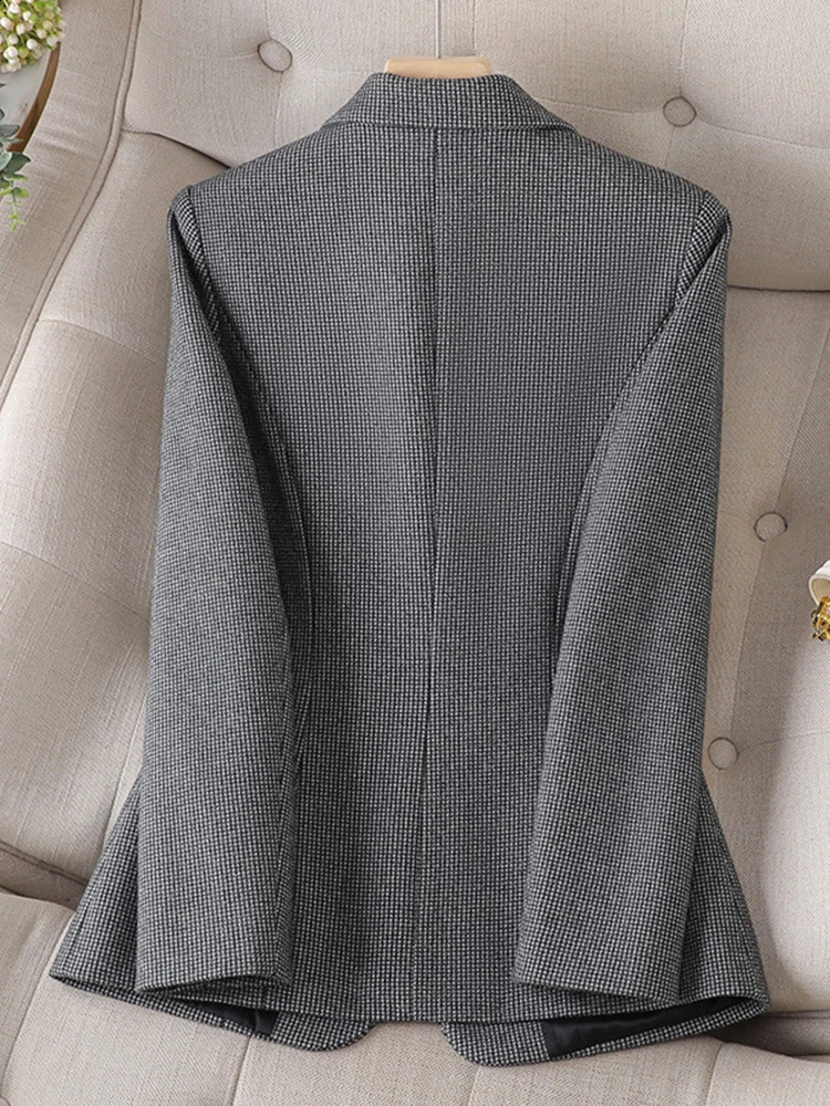 XFPV Womens Korean Turn-down Collar High-end Casual Single Button Slim Long Sleeve Blazer Fashion Winter Autumn 2024 SM8560 240813