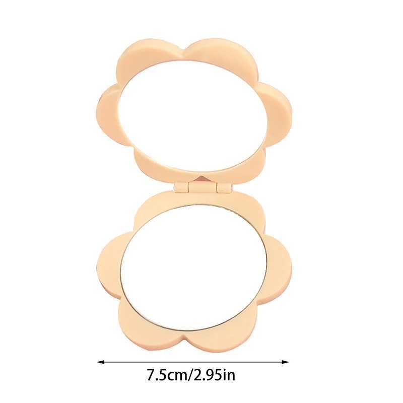 Portable double-sided folding makeup mirror flower mirror pocket compact dress table handheld mirror student mirror W240813