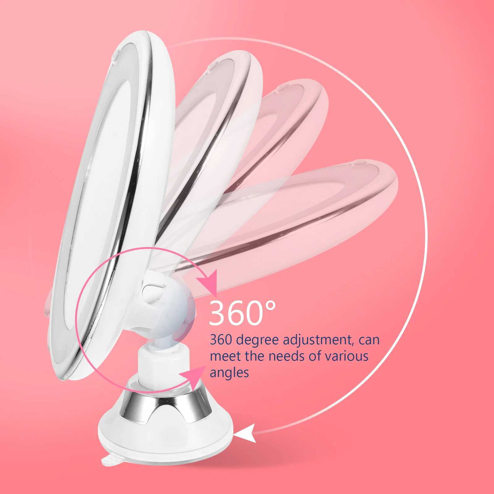 7-inch 10X magnifying makeup mirror with suction cup LED makeup mirror rotating professional desktop makeup mirror W240813