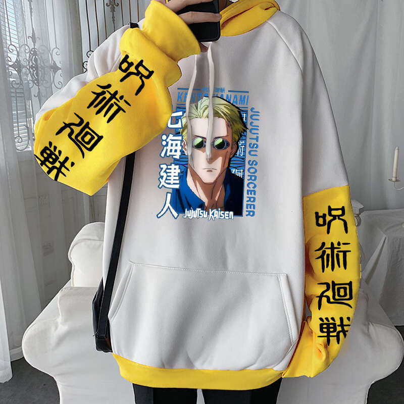 Jujutsu Anime Kaisen Cool Kento Nanami Cartoon Print Men Hoodies Long Sleeve Haruku Autumn Winter Plus Size Hooded Sweatshirts
