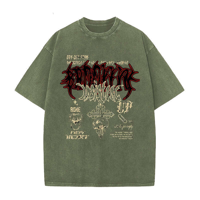 High Gothic Quality Washed Cotton for Men Women Vintage Tees Clothing Oversized Fashion Popular Daily Wear T-shirts