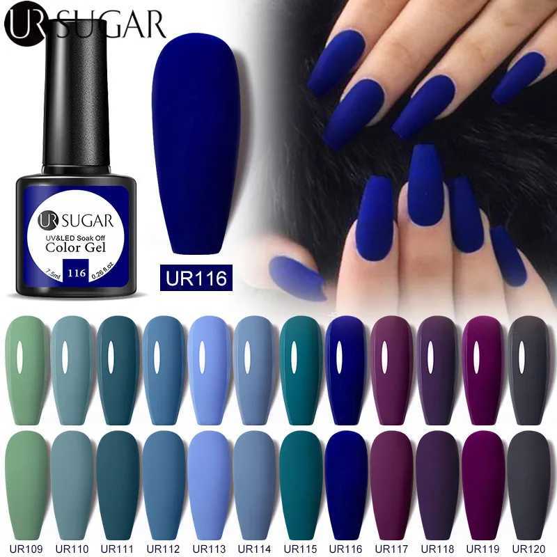 UR SUGAR 7.5ml Matte Blue Purple Dark Color Gel Nail Polish Hybrid For Base Gel Top Coat Soak Off UV LED Nail Art ManicureM240814