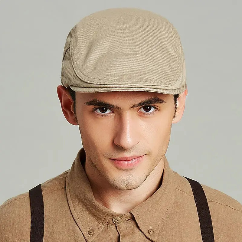 Mens Ivy Hat Fashion Big Head SpringSummer Leisure Beret Pure Cotton s Boys 5560cm 240812