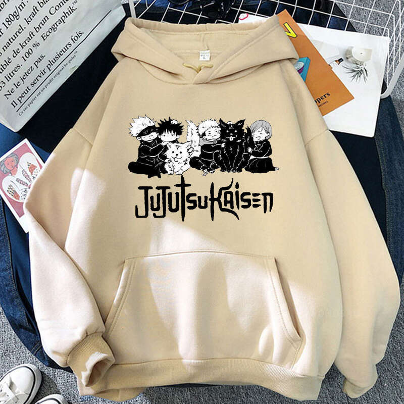 Jujutsu Anime Kaisen Kawaii Gojo Satoru Graphic Hoodie Autumn Winter Plus Size Hoodies 2023 Hot Manga Print Sweatshirts s