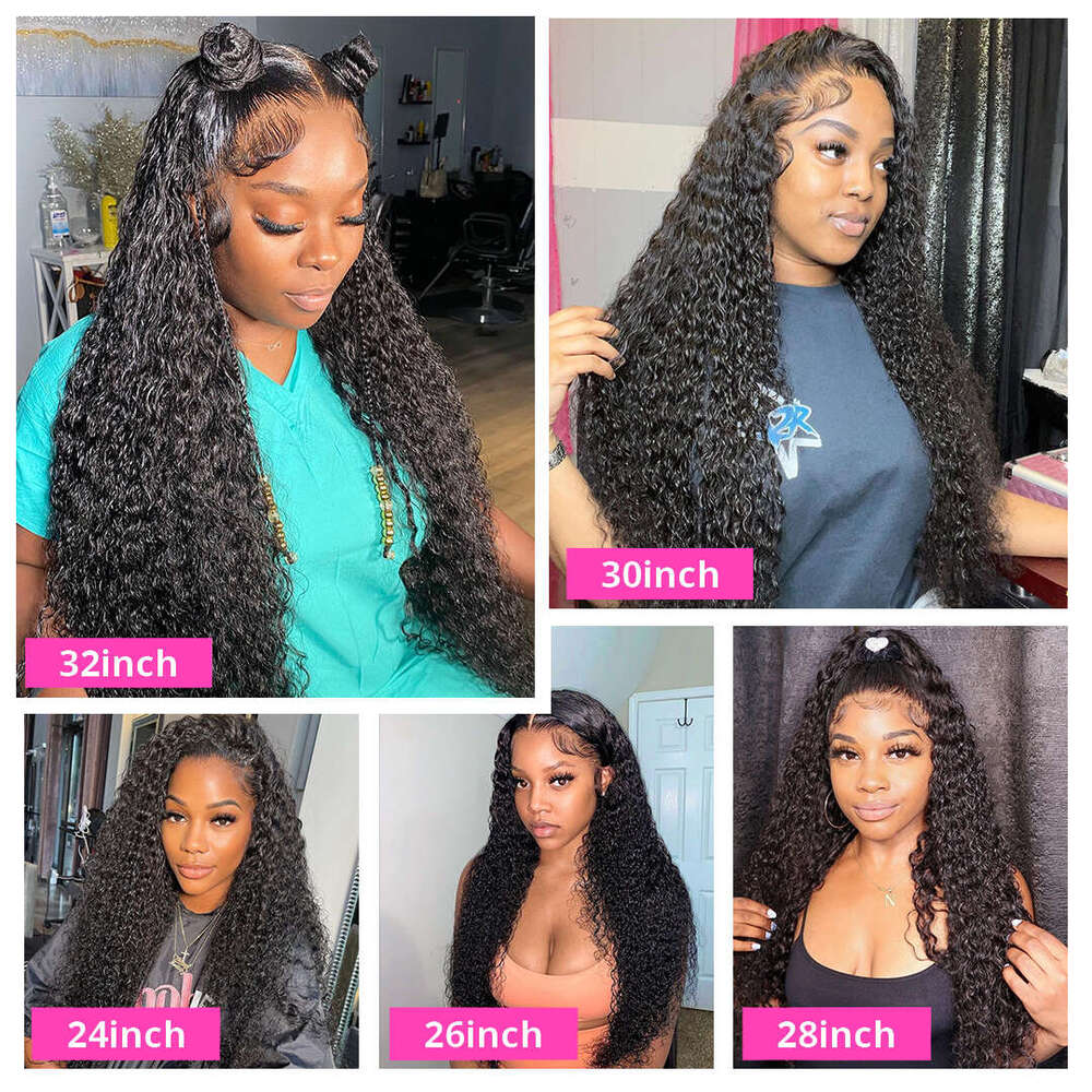 Jerry Front Deep Kinky Curly Human Hair Wigs Brazilian Bleached HD Transparent Lace Frontal Closure Wig For Women