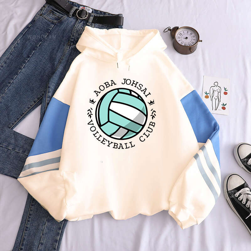 Anime Japanese Haikyuu Men Hoodies Long Sleeve Streetwear Manga Aoba Johsai Volleyball Club Graphics Winter Keep Warm Sweatshirt