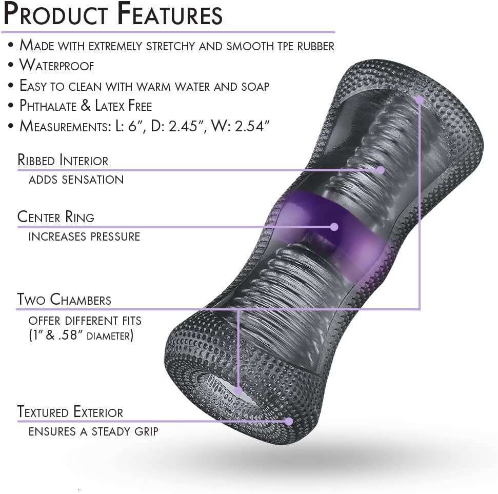 Astroglide Toy N Joy Finisher, Male and Stroke Toys | Dual Entry Male Sex Toys | Phthalates and Latex Free
