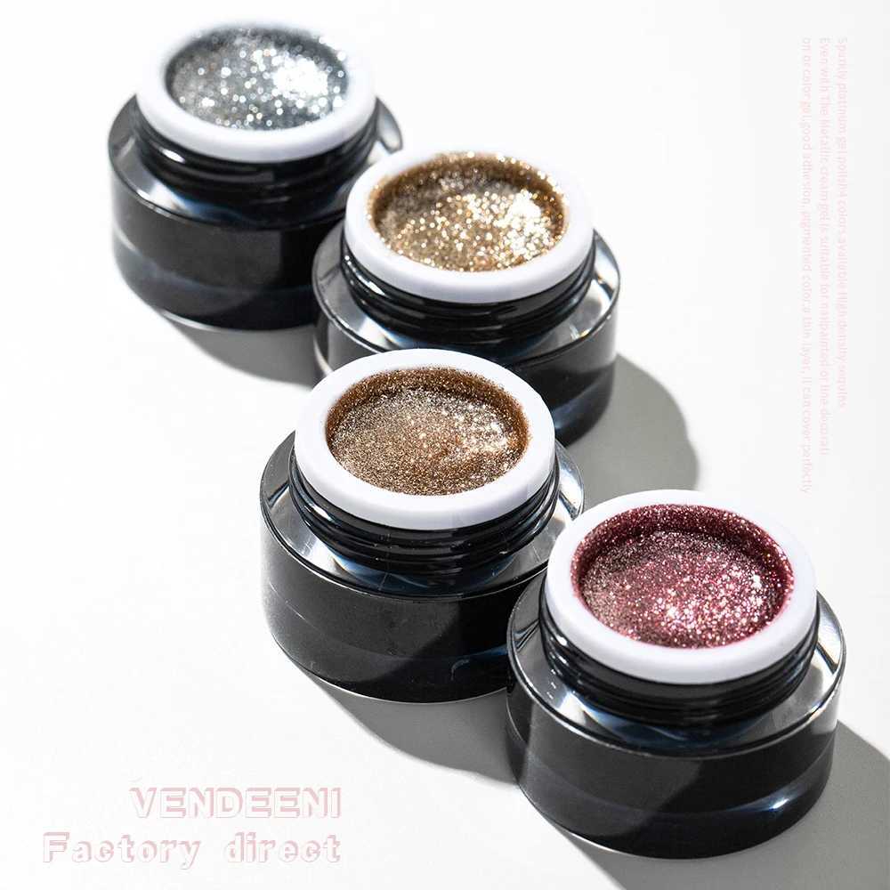 VDN Glitter Platinum Gel Nail Polish Fine Powder Hybrid Shiny Painting Gel Lacquer Manicure Nail Art Liner Sparkling Gel VarnishM240814