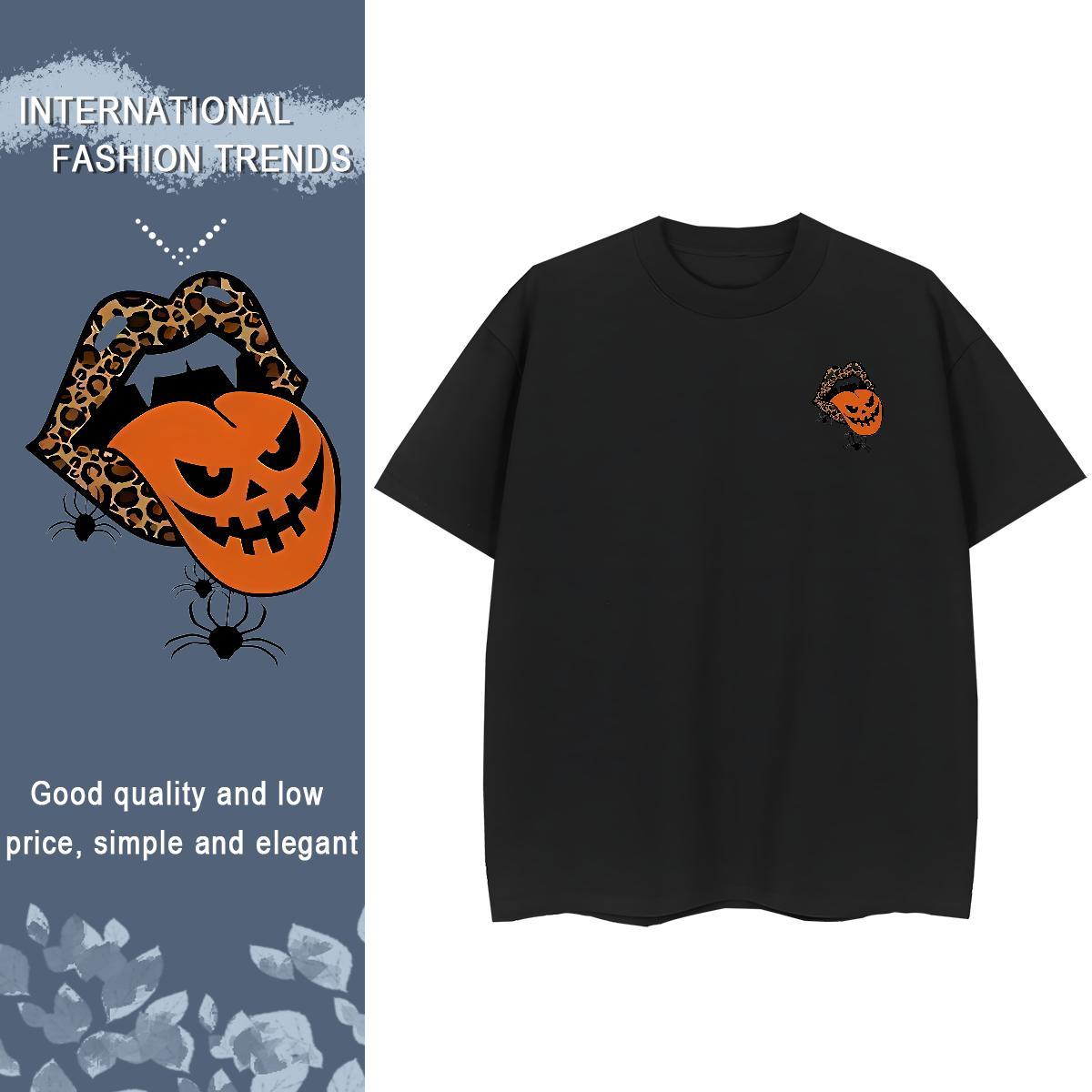 T Shirt For Man 230g Cotton halloween Spring Summer Round Neck Short Sleeve Cartoon Print Men Tees Designer Loose Clothes