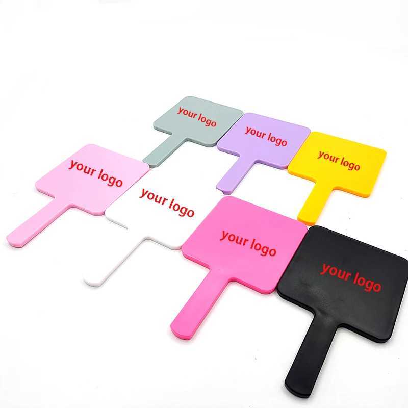 Factory wholesale custom mirrors private labels portable square handheld mirrors cute small mirrors for daily cosmetics W240813