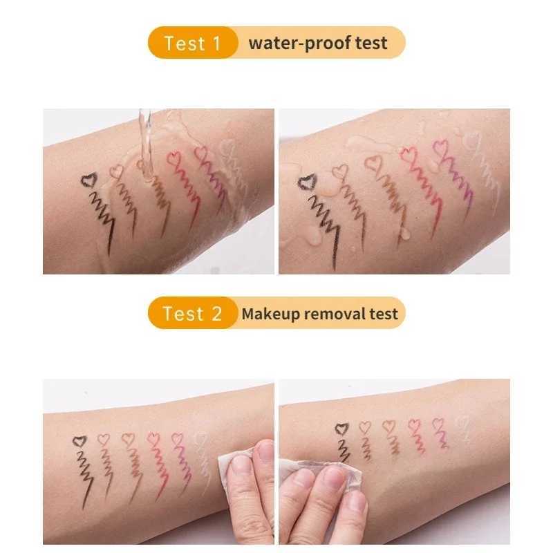 6 Colors Eyeliner Pencil Waterproof Long-lasting Blue Black Brown Purple White Easy To Wear Quick Dry Eye Smooth Women Makeup Y240813