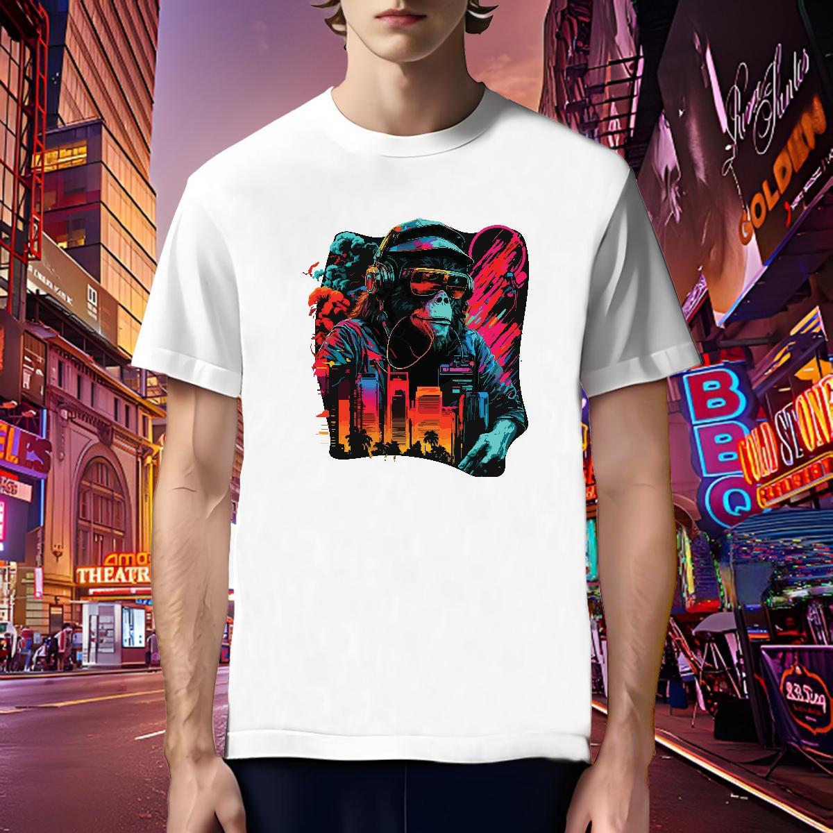 High Quality Mens T Shirts chimpanzee Round Neck Short Sleeve Summer Casual Plus Size Cartoon 100% Cotton 230g Men Tops Tees Designer Tshirts